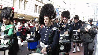 Massed Pipe Bands in Sydney on Anzac Day 2012 [upl. by Ettelloc]