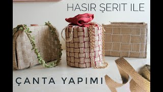 Hasırdan Çanta Yapımı  DIY  Hasır Şerit Nasl Kullanılır [upl. by Ilojna109]