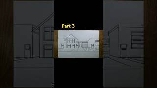 tutorial gambar perspektif 1 titik  gambar desain rumah simple youtubeshort  PART 3 [upl. by Vallie84]