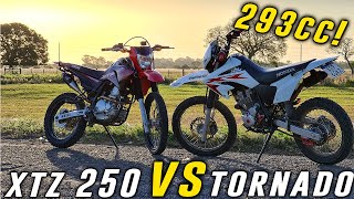 Yamaha XTZ 250 VS Honda Tornado 250  Stunt [upl. by Enohpets499]