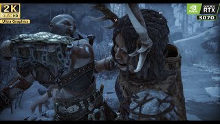 God of War Ragnarok  Exploring Lower Wildwoods Fight With The Huntress Gameplay [upl. by Sheffie]