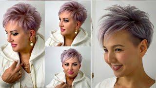 Women PixieBob Haircut Transformation 2023  short hair styles for thin hair  undercut Pixie [upl. by Namsu]