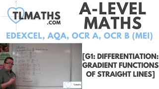 ALevel Maths G102 Differentiation Gradient Functions of Straight Lines [upl. by Aneelak]