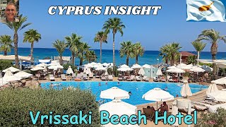 Vrissaki Beach Hotel Protaras Cyprus In August  A Tour and Walk to the Strip [upl. by Kerri]