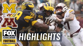 Minnesota Golden Gophers vs No 12 Michigan Wolverines Highlights  FOX College Football [upl. by Ahsat]