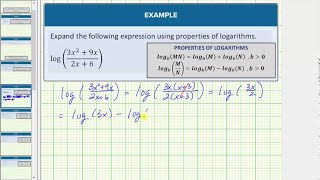 Expandir logaritmos utilizando las propiedades de logaritmos Regla y factorización [upl. by Nauhs452]