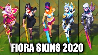 All Fiora Skins Spotlight 2020 League of Legends [upl. by Athalie]