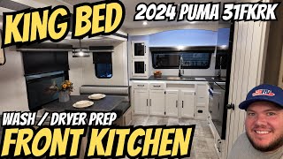 2024 Puma 31FKRK  Front Kitchen Travel Trailer with a King Bed AND WASHER  DRYER PREP [upl. by Aneret865]