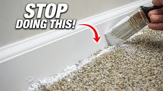 How To Paint Baseboards Over Carpet For SUPER CLEAN Lines DIY [upl. by Atiuqa858]