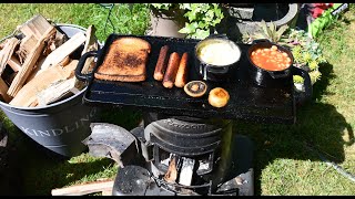 EcoZoom Rocket Stove Breakfast with Cast Iron Pots for Scrambled Eggs [upl. by Aubigny]