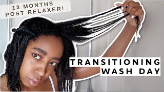 WASH DAY ON TEXTURE RELEASED HAIR  13 MONTH LENGTH CHECK [upl. by Mini]