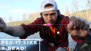 How To Peg A Corky With A Yarnie  Like A Bead Steelhead fishing Tips amp Tricks [upl. by Oigroeg]