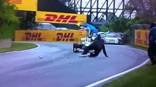 Steward falls over at 2011 Canadian Grand Prix [upl. by Eilzel971]