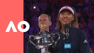 Naomi Osaka championshipwinning speech  Australian Open 2019 Final [upl. by Assille]