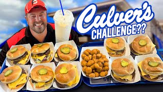 Culvers 10 Double Deluxe Butter Burger Challenge w Cheese Curds [upl. by Ennailuj]