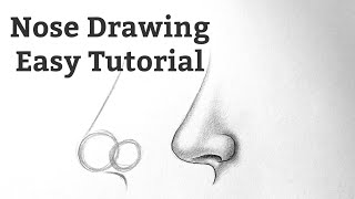 How to draw a noseside vieweasy step by step for beginners Drawing nose easy tutorial with pencil [upl. by Annadiane455]