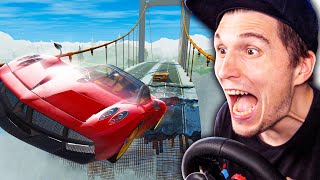 Welches AUTO schafft den SPRUNG über die Brücke der ZERSTÖRUNG  BeamNG [upl. by Eedolem]