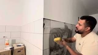 How to do tiles works grouting metal edges drywall painting lighting and mechanical works [upl. by Barbey]