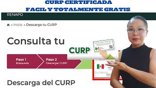 Cómo obtener tu nueva CURP certificada y verificada en línea [upl. by Niveb658]