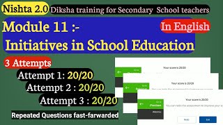 Digital Initiative in School Education Assessment Quiz Answers  Diksha New Course Quiz Answers [upl. by Tabor]