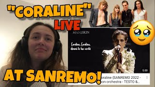 REACTING TO quotCORALINEquot LIVE AT SANREMO MÅNESKIN [upl. by Dlanod]