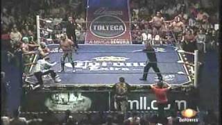 CMLL 260609 Místico La Sombra Volador Jr VS Mr Niebla Felino Negro Casas 23 [upl. by Erdied]