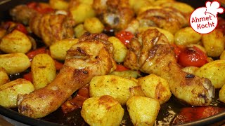 Hühnchen mit Kartoffeln im Backofen  Ahmet Kocht  kochen  Folge 600 [upl. by Jody]