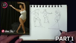 Gesture Drawing Demo Part 1 of 3 1 Minute Poses [upl. by Boulanger433]