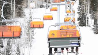 First heated chairlift  Canyons Ski Resort in Utah [upl. by Aivartal231]