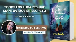 Todos los lugares que mantuvimos en secreto de Inma Rubiales  Libro Resumen [upl. by Onateag]