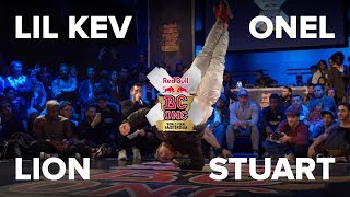 LIL KEV vs STUART vs LION vs ONEL  SELECTION  RED BULL BC ONE 2017 POWERMOVE amp TRICK BATTLE [upl. by Galitea]