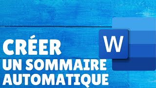 comment créer un sommaire automatique sur Word [upl. by Haymo628]