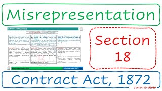 Section 18 Misrepresentation  Contract Act 1872 BL080 [upl. by Ecinuahs765]