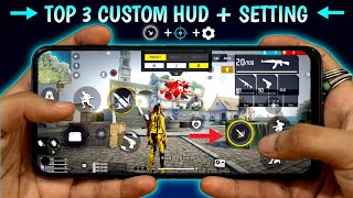 Top 3 Best Custom HUD  Setting  Secret  Free Fire New Headshot Setting quot [upl. by Naivat]