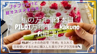 【PILOTのプチプラ万年筆✒️kakuno細字F】開封レビュー❣️✨私の3本目万年筆 [upl. by Noivert]