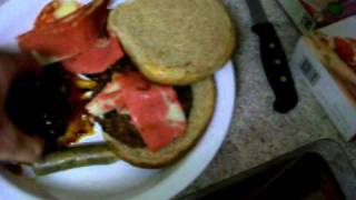 BACON boss burger VEGAN Spoof how its made rub Baconator Vegetarian KFC McDonalds Fast Food Recipes [upl. by Aiht]