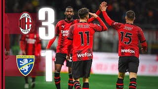 Jović  Pulisic  Tomori for the win  AC Milan 31 Frosinone  Highlights Serie A [upl. by Kenton26]