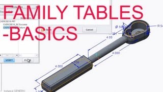 E16 CREO Parametric 20  More Family Tables [upl. by Anaugal332]