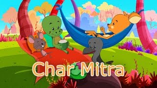 Char Mitra  Marathi Story For Children with Moral  Chan Chan Goshti Marathi [upl. by Kerwon]