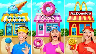 One Colored House Challenge  McDonald’s vs Ice Cream vs Donuts by Multi DO Smile [upl. by Fachini]