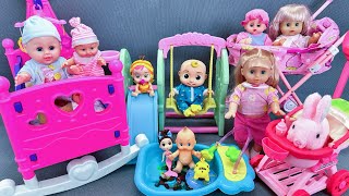 11 Minutes Satisfying With Unboxing Cute Doll Swinging Bed Baby Shower Playset ASMR  Review Toys [upl. by Senga]