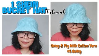 1 Skein Bucket Hat using Milk Cotton Yarn [upl. by Arahs904]