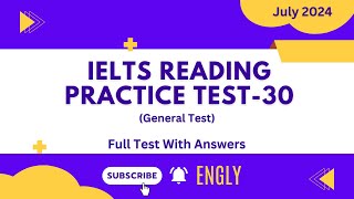 IELTS Reading Practice Test 30 with Answers  General Training 2024 [upl. by Dnomsad]