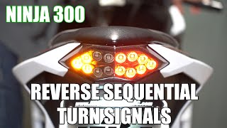 Motodynamic Ninja 300 Integrated LED Tail Light Reverse Sequential Turn Signal Demo [upl. by Jorge568]