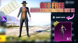 Get Free Elite Investigator Set IN Security Center  Free Permanent Legendary Set  PUBG Mobile [upl. by Marr]