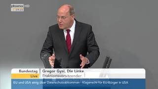 Bundestag Gregor Gysi zum Etat des Bundeskanzleramtes am 09092015 [upl. by Eleahcim]