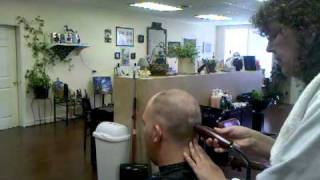 The Edge Barber Shop Straight Razor Head Shave part 1 [upl. by Dlorag351]