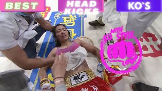 23 AWESOME Womens Head Kick KOs That Will Knock You Out [upl. by Akirea]