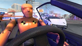 Crash Test Dummy Police Escape  BeamNGdrive [upl. by Underwood]