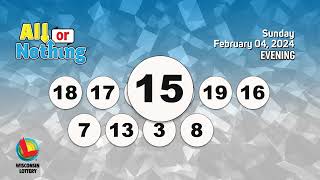 Wisconsin Lottery Evening Draw 02042024 [upl. by Eki]